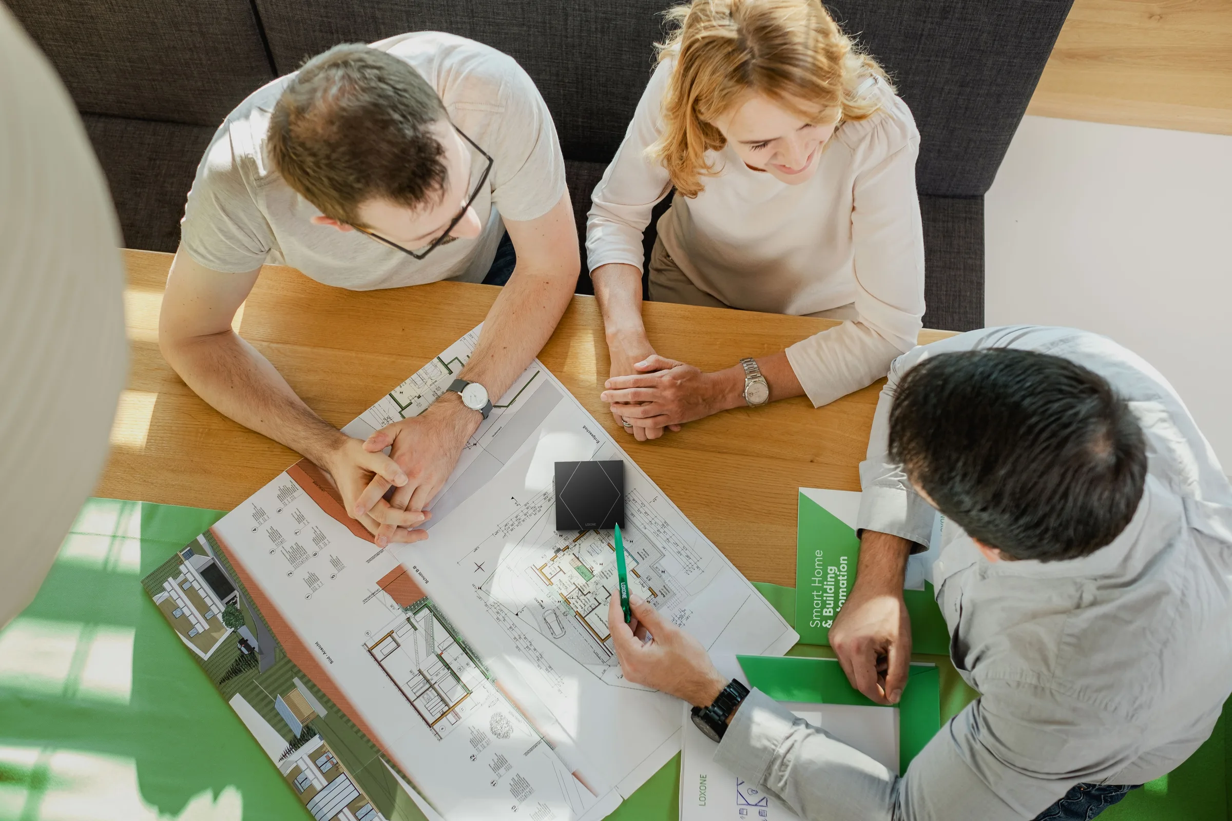 Homeowners planning a bespoke Loxone smart home with an automation specialist